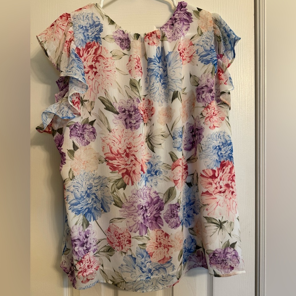 Express Floral Ruffle Blouse - Multicolor - Picture 3 of 3